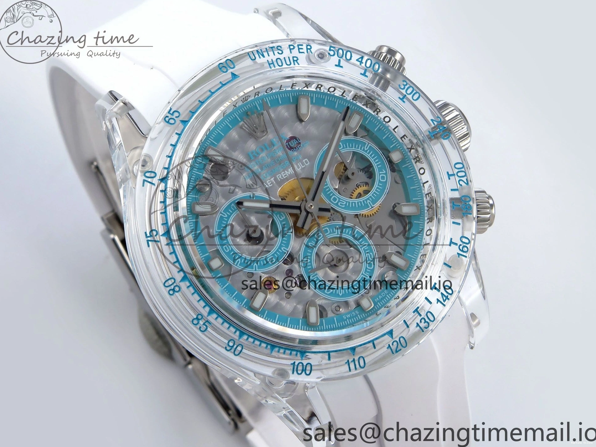 0131 Sophisticated Daytona AET Remould N6F 1:1 Best Edition Blue Dial on Rubber Strap SA 917